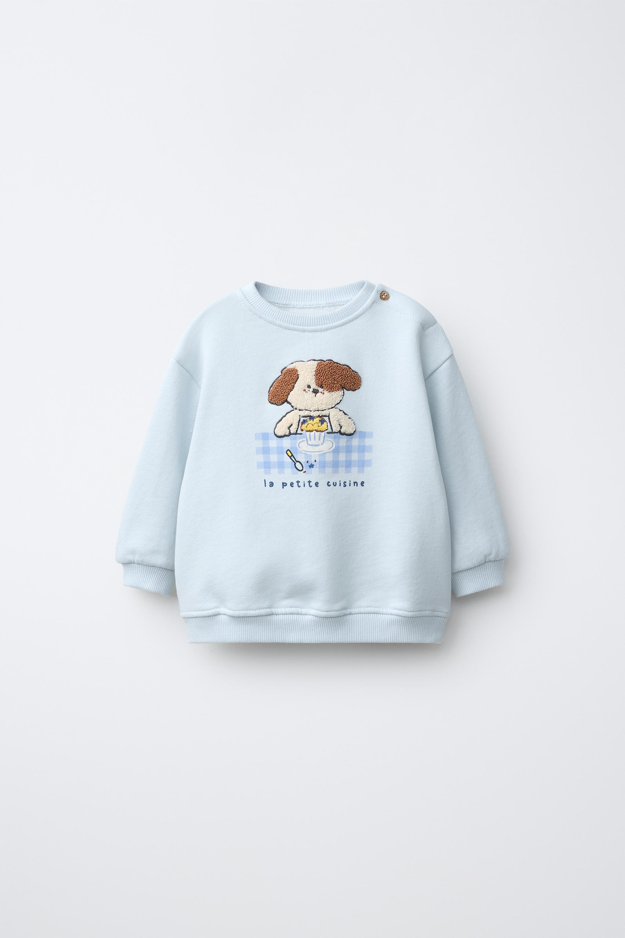 SWEAT CHIEN EN VELOURS BOUCLÉ